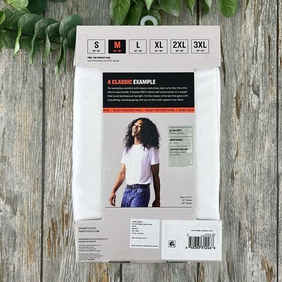 Men’s Pair of Thieves White Cotton Crew Undershirt T-Shirts 3-Pack Size M - Picture 2 of 7